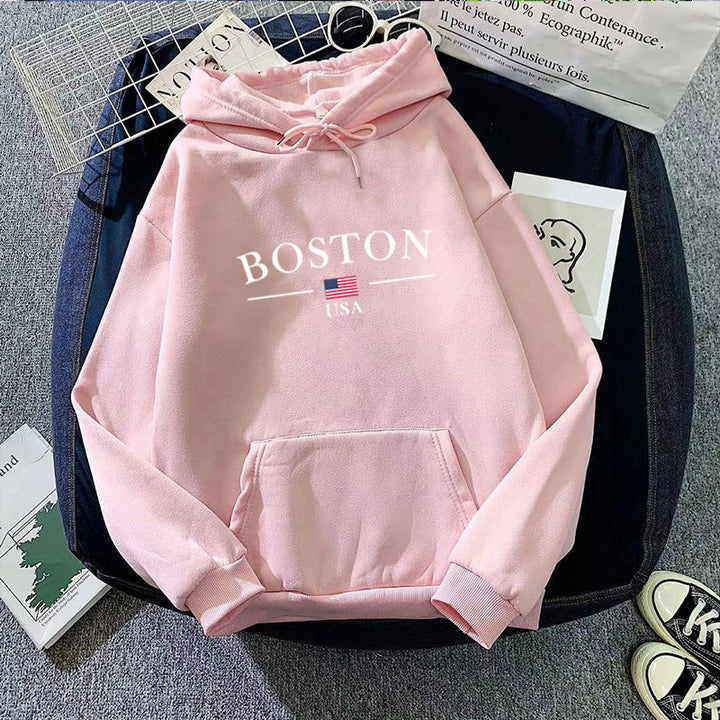 Women's hoodie with Boston print Chic & Stil