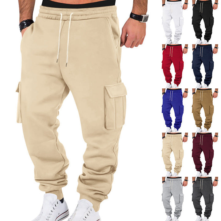 Modern cargo jogger pants for men with elastic waist and practical side pockets Lune London