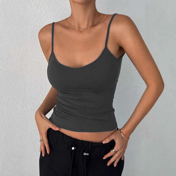 Ladies sports tank top with thin straps and fitted cut Lune London