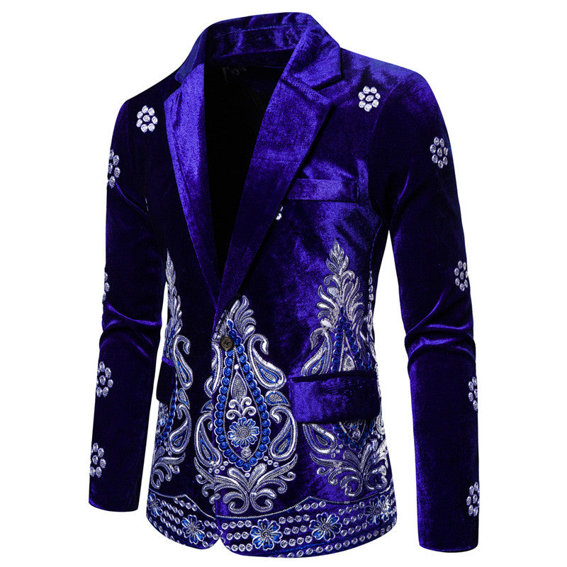 Elegant velvet jacket for men with opulent embroidery Chic and Style
