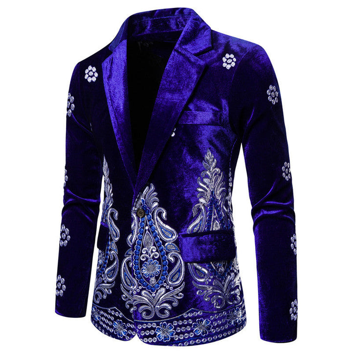 Elegant velvet jacket for men with opulent embroidery Chic and Style