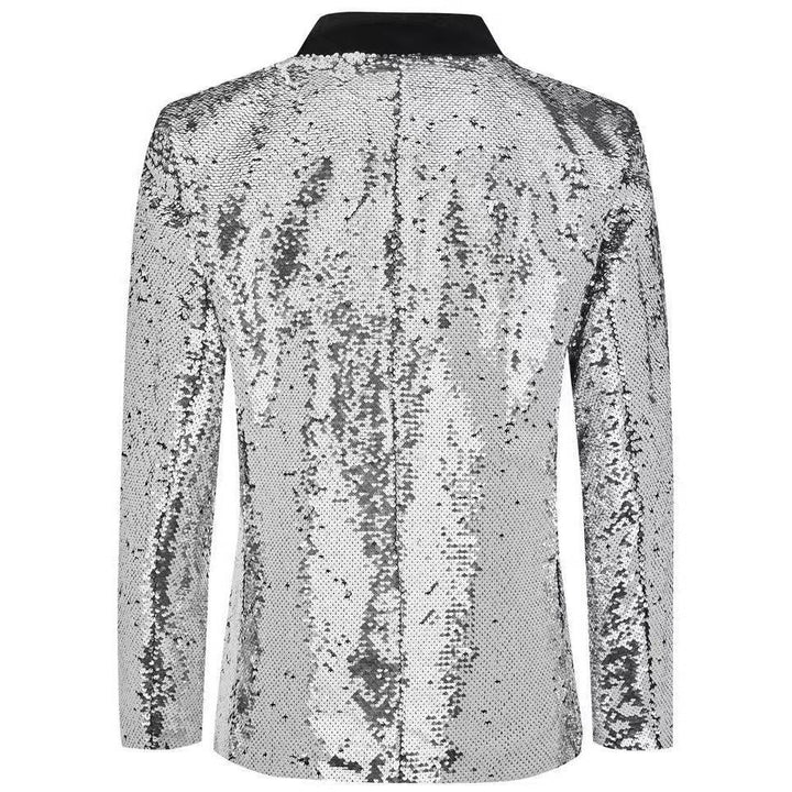 Veste de smoking pour hommes avec paillettes brillantes et col en satin élégant Lune London