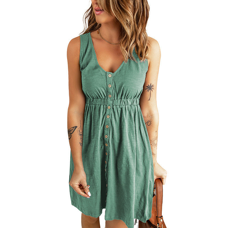 Summer dress for women with button placket Lune London
