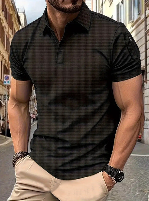 Modern man short-sleeved polo with structured design Chic and Style