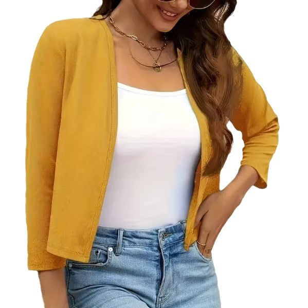 Women's airy cardigan with open front design and ¾ sleeves Lune London