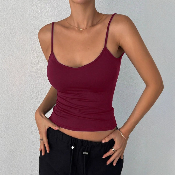 Ladies sports tank top with thin straps and fitted cut Lune London