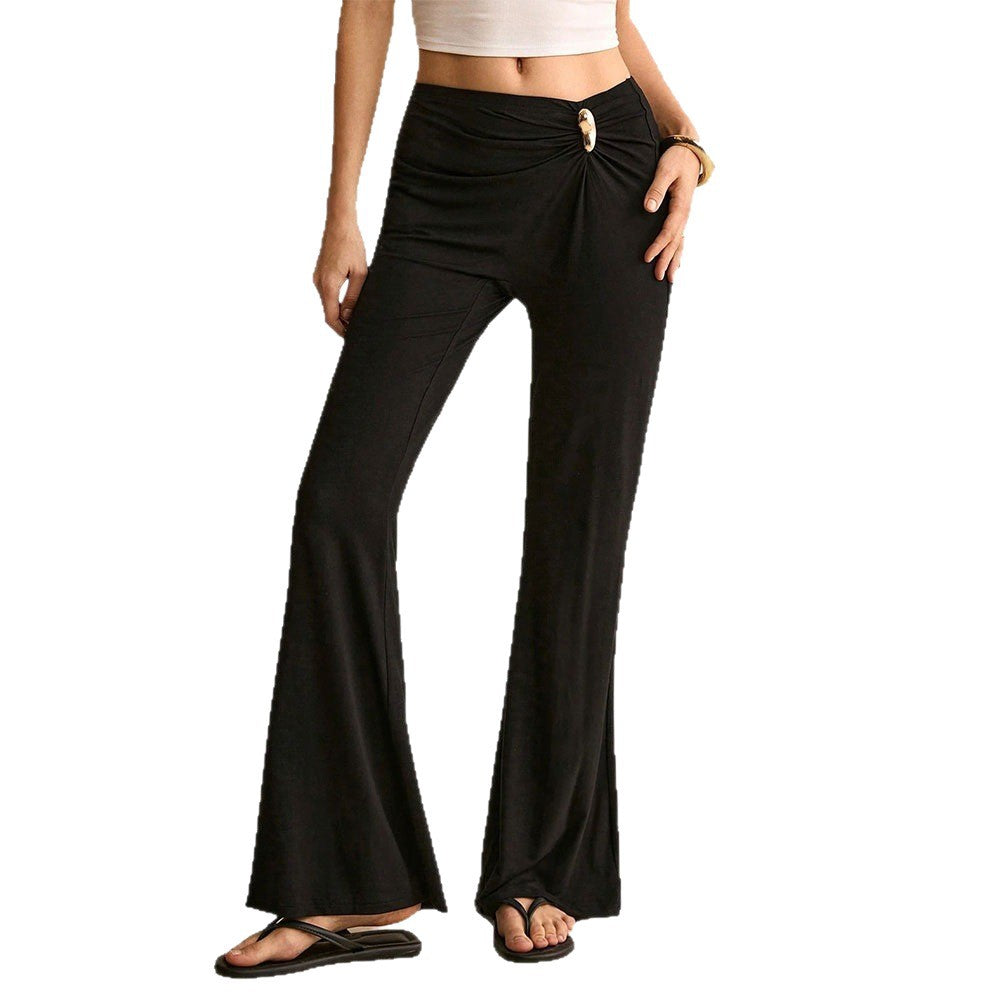 Pantalons évasés pour femmes avec élément de gather chic Chic & Stil