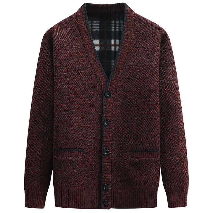 Men's elegant cardigan with V-neck and affectionate details Lune London