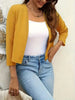 Women's airy cardigan with open front design and ¾ sleeves