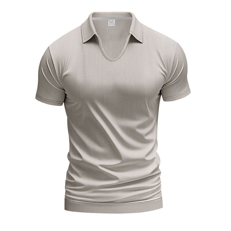 Short sleeve polo shirt for men with modern structured design Lune London