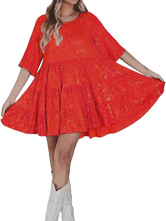 Sparkling mini dress for women with sequins and loose fit Lune London