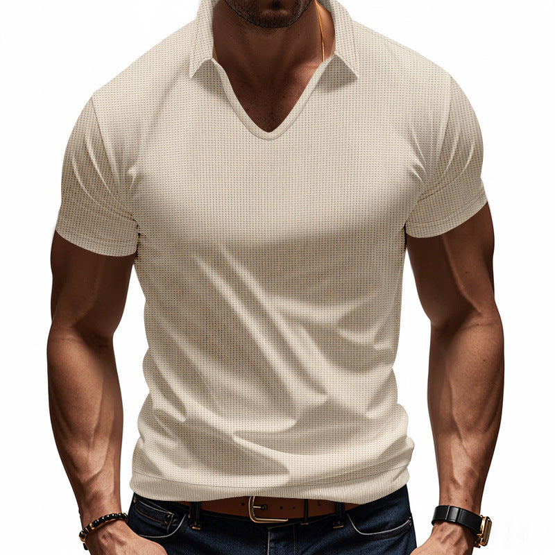 Short sleeve polo shirt for men with modern structured design Lune London