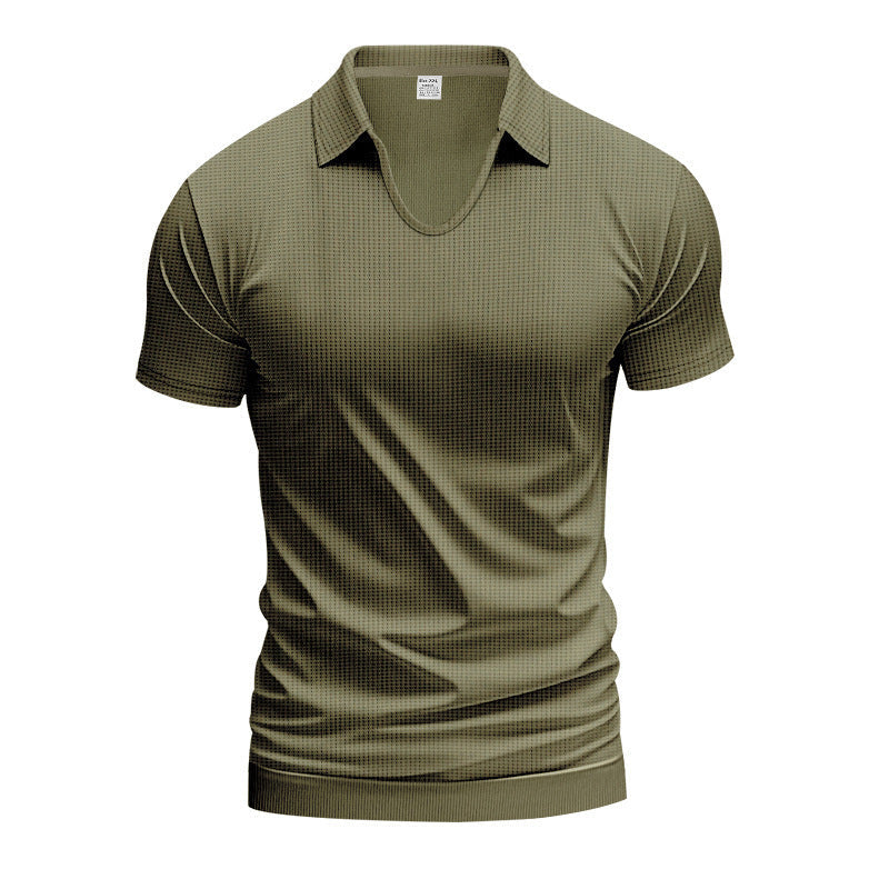 Short sleeve polo shirt for men with modern structured design Lune London