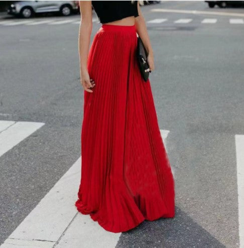 Chic und Stil Pleated Maxi Skirt for Women