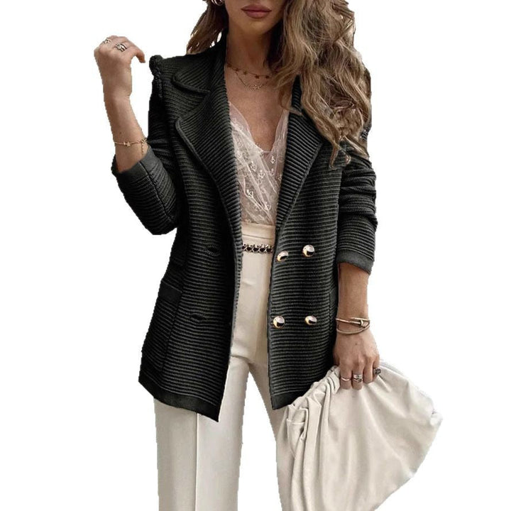 Tailored knitted jacket for women with double-breasted buttons Lune London