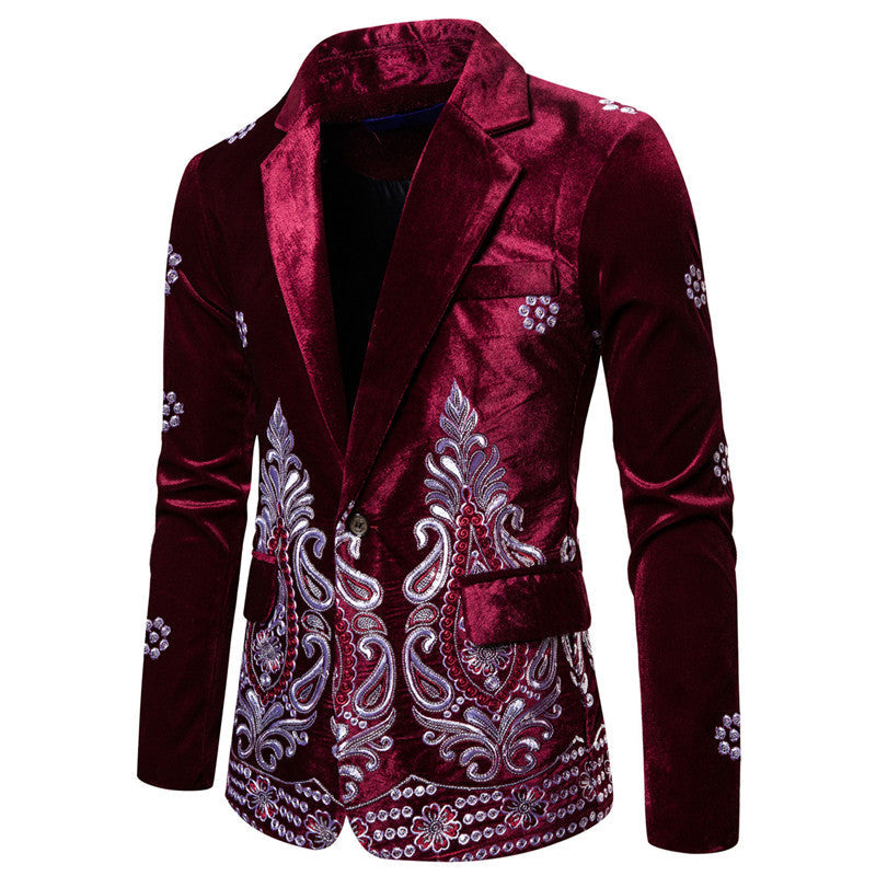 Elegant velvet jacket for men with opulent embroidery Chic and Style