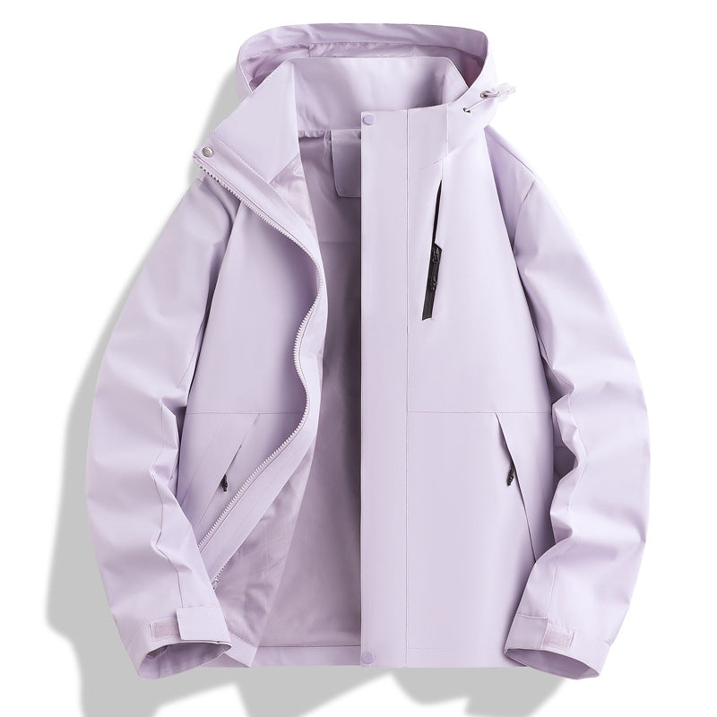 Functional waterproof jacket for men with adjustable hood collar Lune London