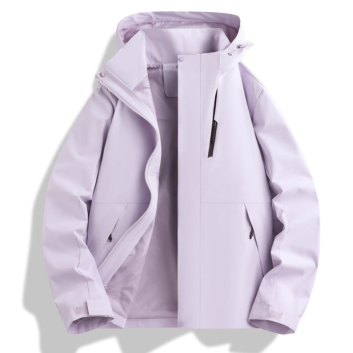 Functional waterproof jacket for men with adjustable hood collar Lune London