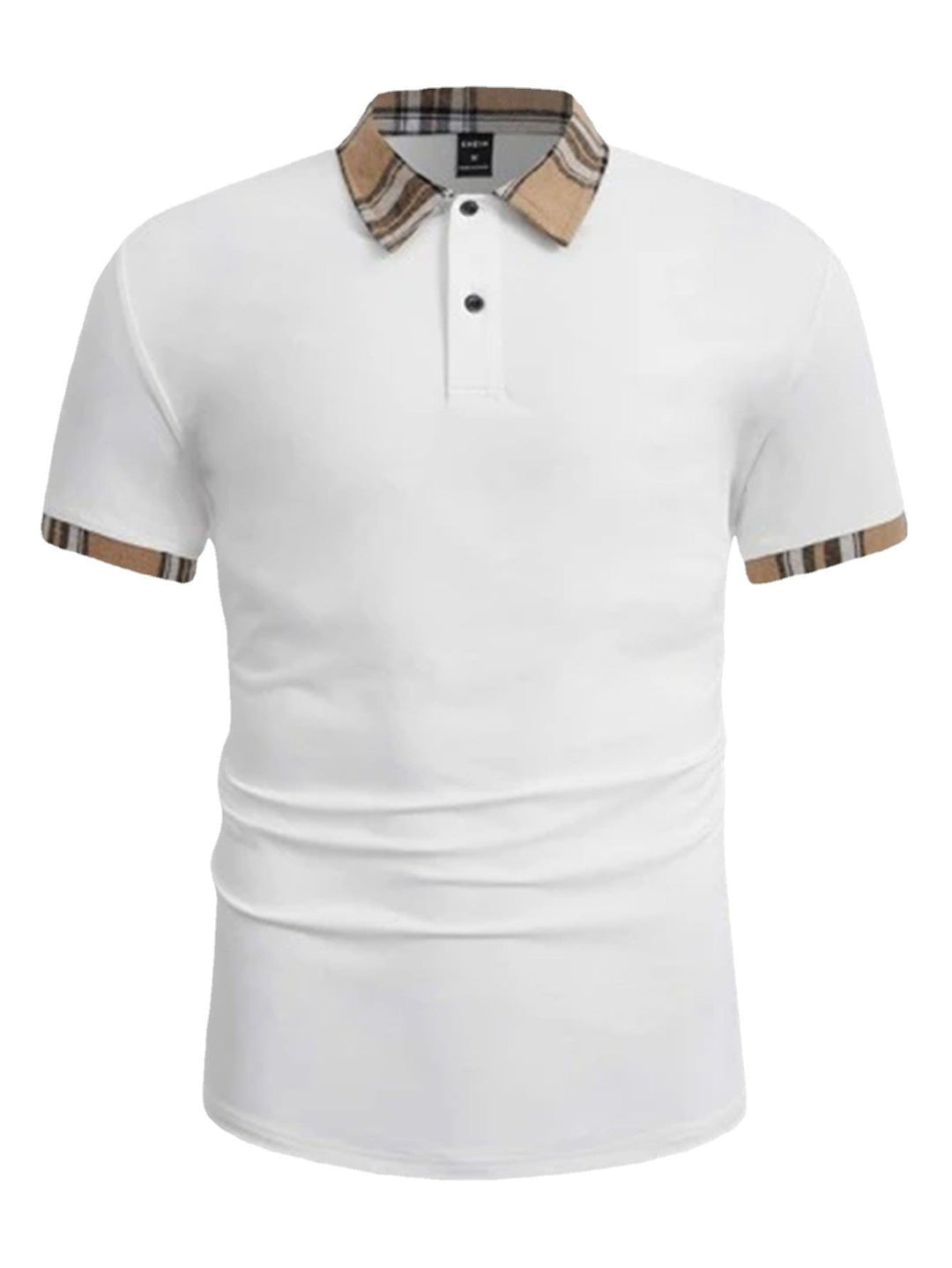 Men's Casual Polished Polo with Checkered Collar Lune London