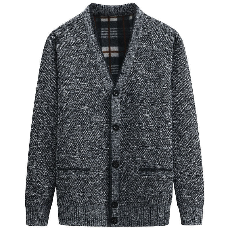 Men's elegant cardigan with V-neck and affectionate details Lune London