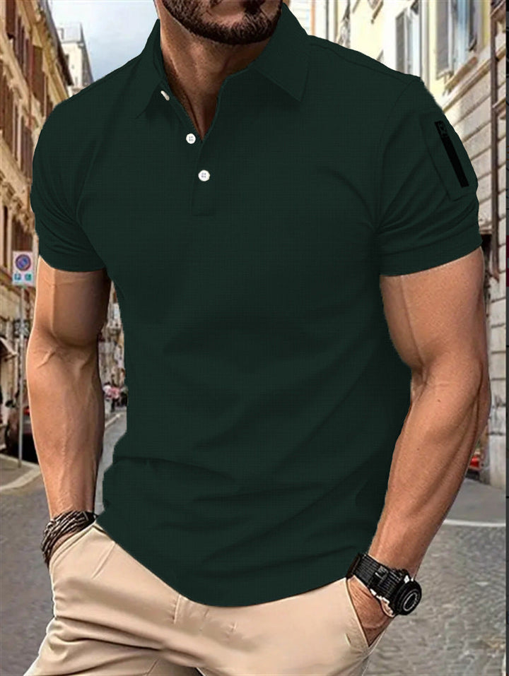Modern man short-sleeved polo with structured design Chic and Style