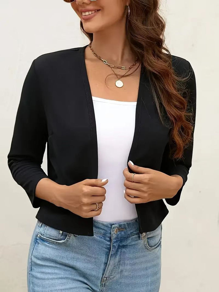 Women's airy cardigan with open front design and ¾ sleeves Lune London