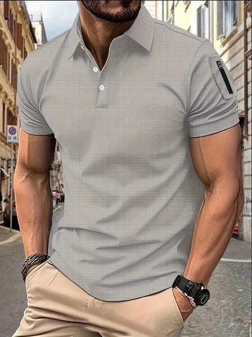 Modern man short-sleeved polo with structured design Chic and Style
