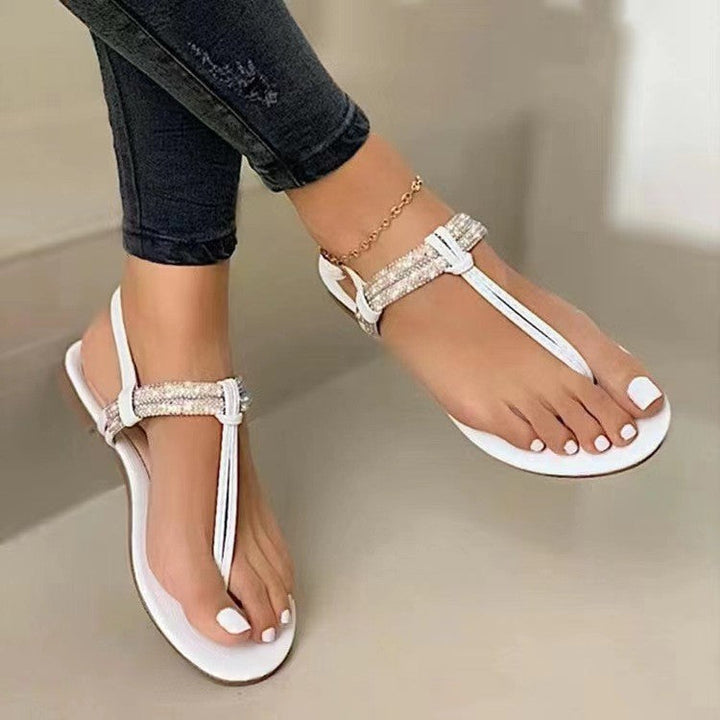 Ladies decorative thong sandals Lune London