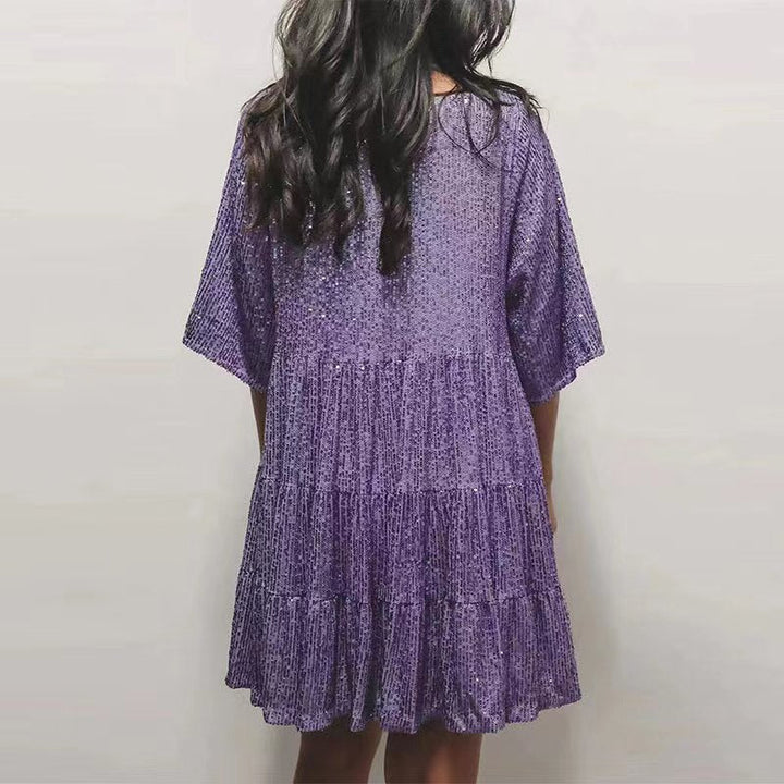Sparkling mini dress for women with sequins and loose fit Lune London