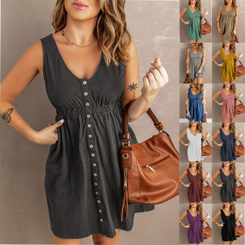 Summer dress for women with button placket Lune London