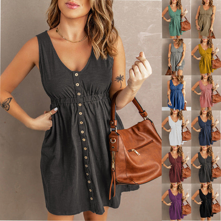 Summer dress for women with button placket Lune London