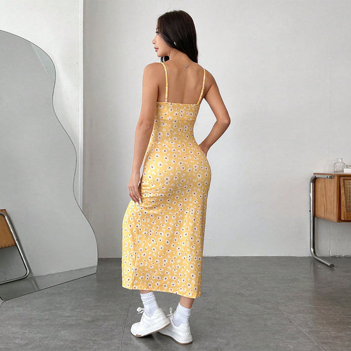 Robe midi femme avec imprimé floral et fente haute Chic & Stil