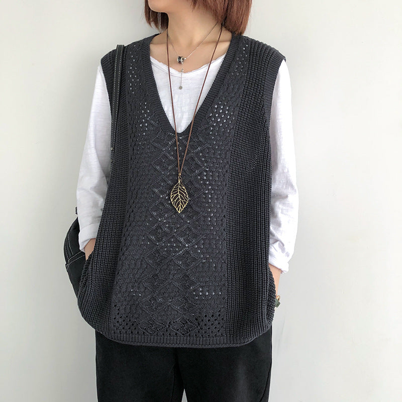 Oversized casual chic knit vests for women Chic and Style