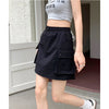 Women's cargo skirt with practical side pocket design and elastic waistband