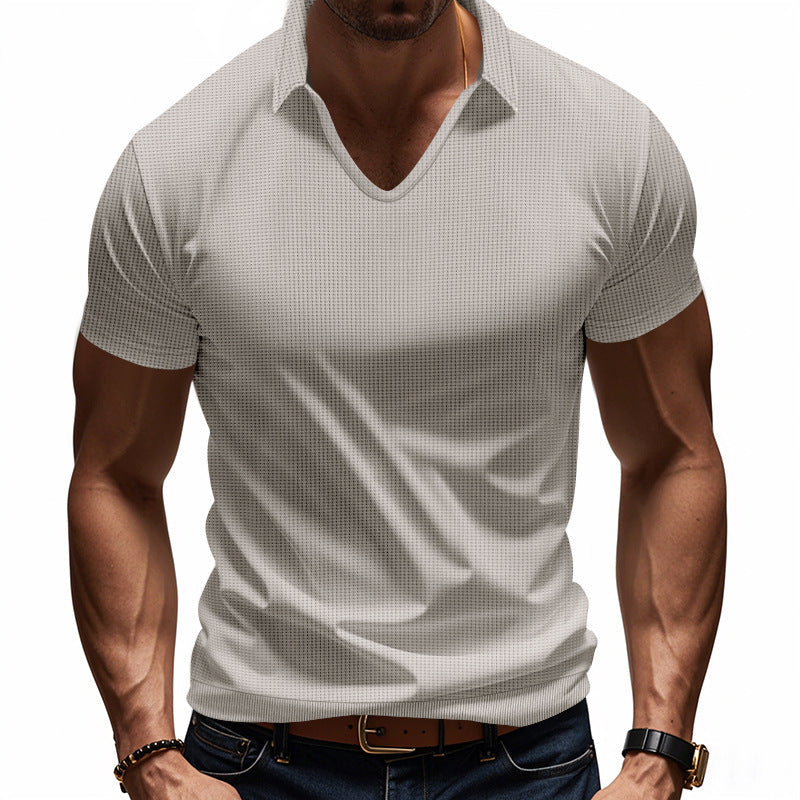 Short sleeve polo shirt for men with modern structured design Lune London