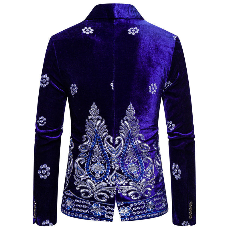 Elegant velvet jacket for men with opulent embroidery Chic and Style