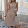 Women's Midi Backless Dress with Ruching Details