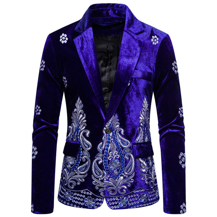 Elegant velvet jacket for men with opulent embroidery Chic and Style