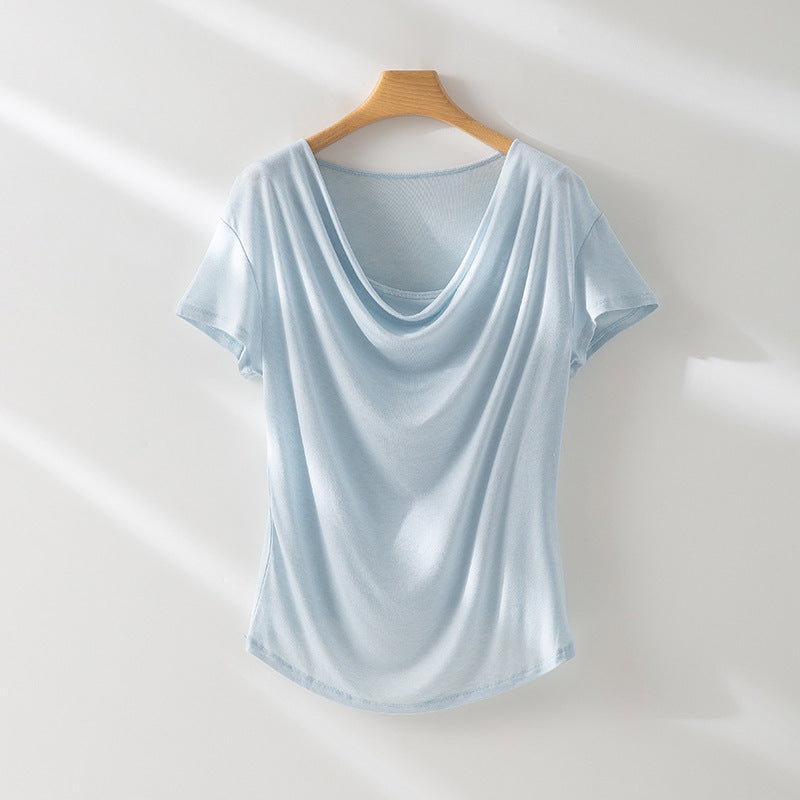 Women's Relaxed Fit Drape Top Chic und Stil