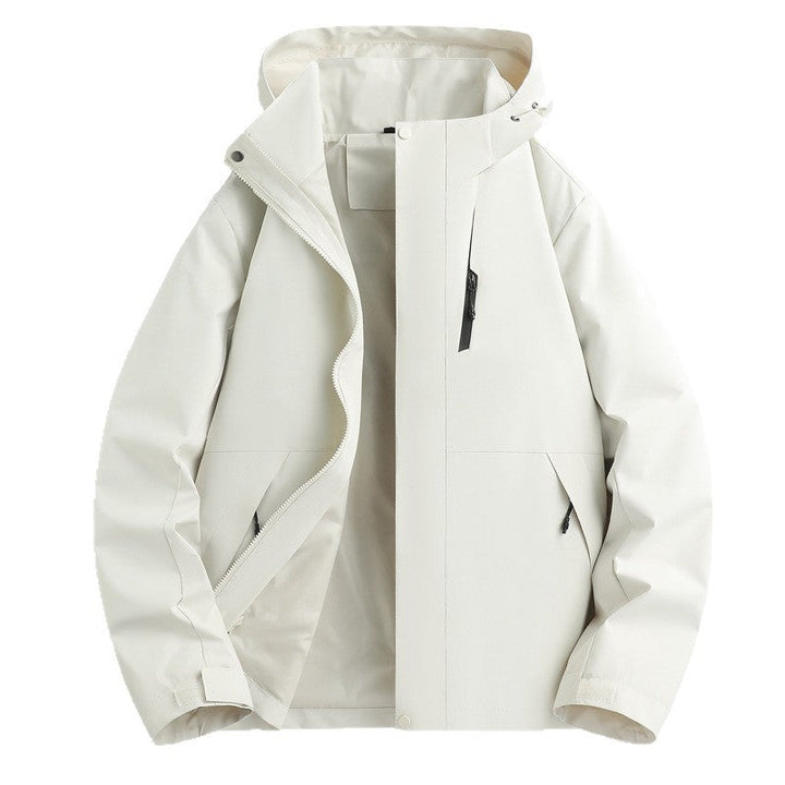Functional waterproof jacket for men with adjustable hood collar Lune London