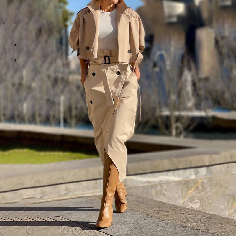 Chic and stylish ladies' jacket and skirt set