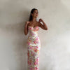 Floral strapless bodycon dress