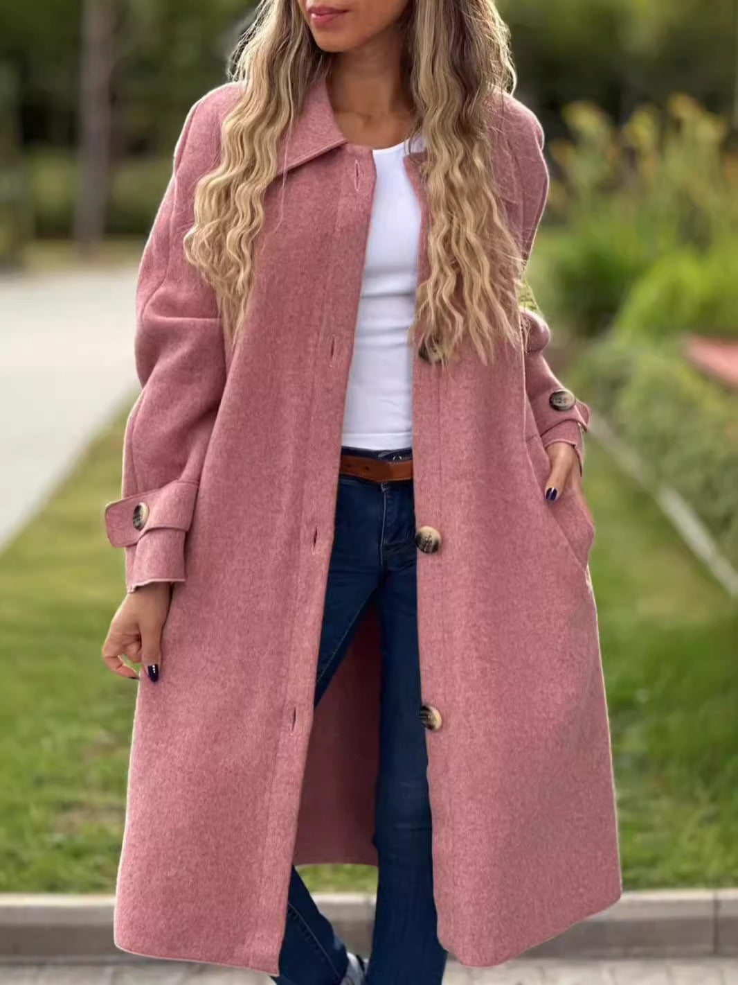 Chic und Stil | Longer Coat - Casual Fit - Button Closure - Classic Windbreaker Style