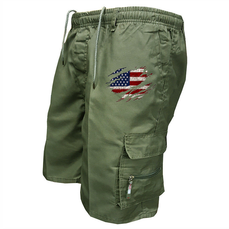 Men's cargo shorts with practical side pockets and elastic waistband Lune London