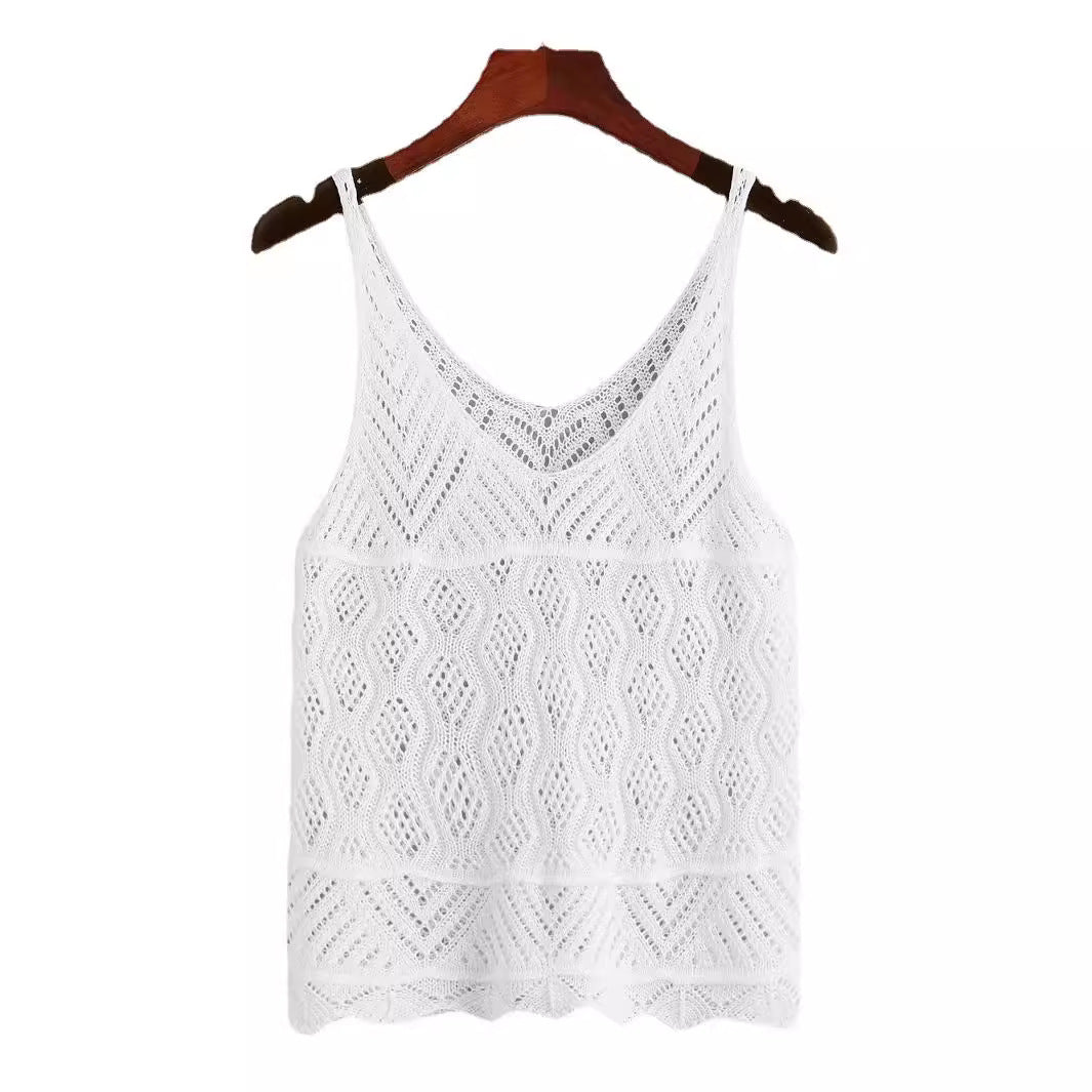 Women lightweight crochet top Lune London