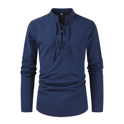 Casual long sleeve shirt for men with lace-up closure Lune London