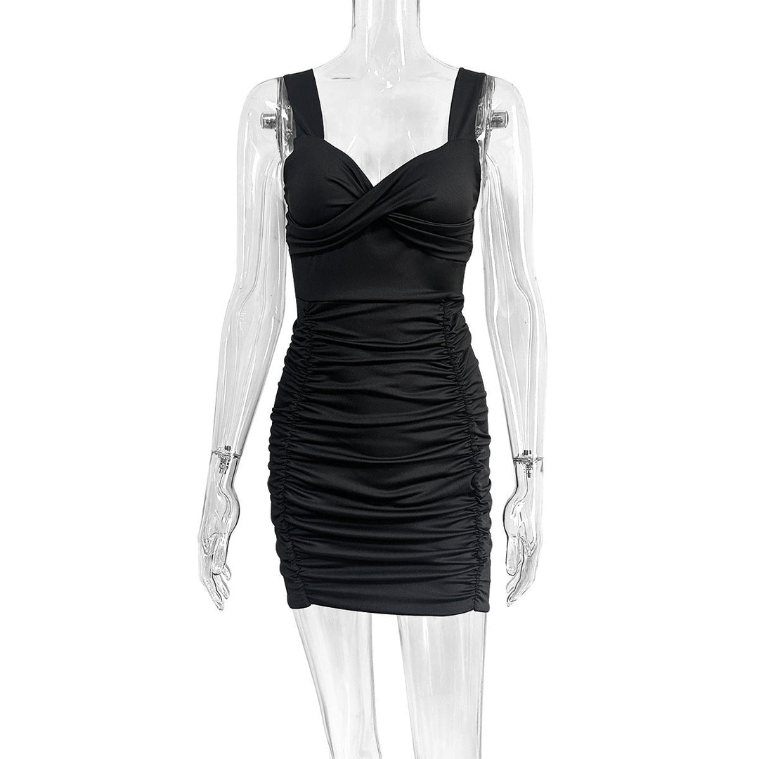 Women's fitted wrap dress with elegant ruffle design Lune London