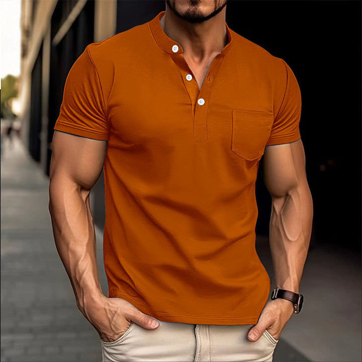 Men's polo with a modern collar and Lune London button details