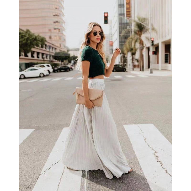 Chic und Stil Pleated Maxi Skirt for Women