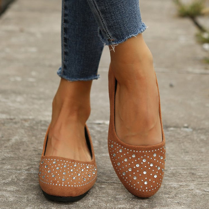 Women's Elegant Ballet Flats with Sparkling Rhinestone Detail and Comfortable Sole Chic und Stil